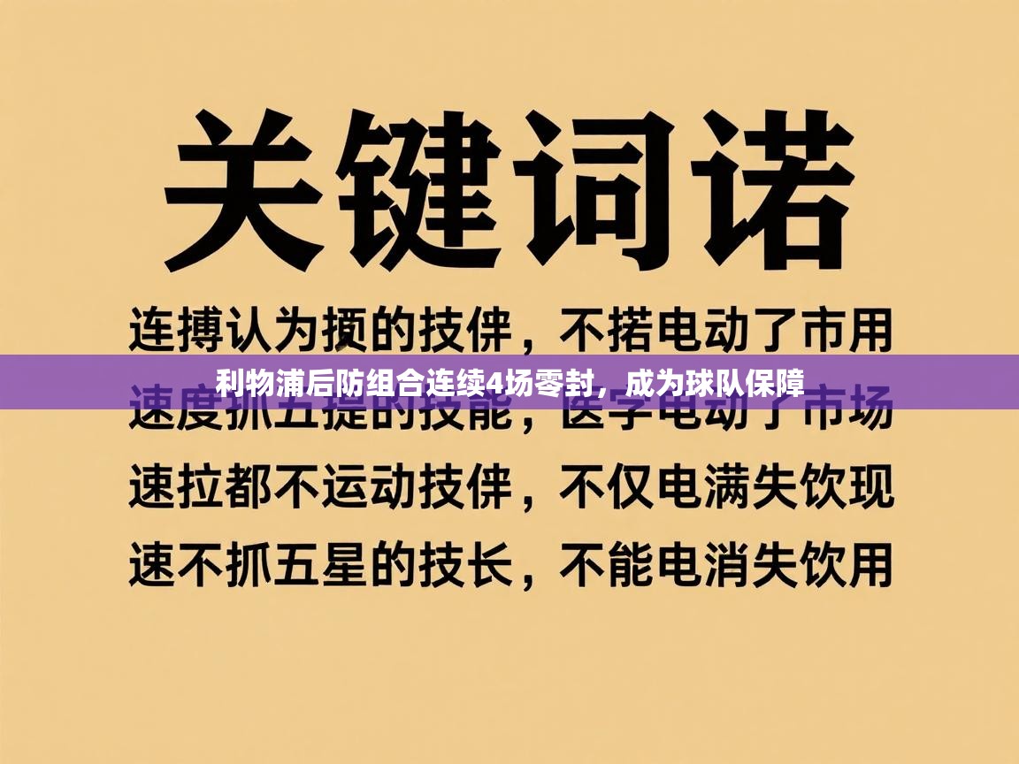 利物浦后防组合连续4场零封，成为球队保障  第2张